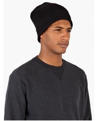 Maison Margiela Black Chunky Knit Beanie Hat