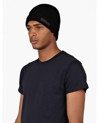 Jil Sander Black Knitted Cashmere Beanie Hat