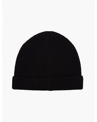 Jil Sander Black Knitted Cashmere Beanie Hat