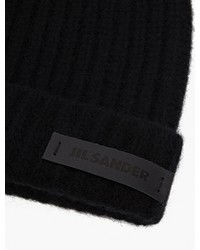 Jil Sander Black Knitted Cashmere Beanie Hat