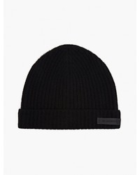 Jil Sander Black Knitted Cashmere Beanie Hat