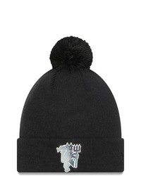 New Era Black Manchester United Iridescent Cuffed Knit Hat With Pom At Nordstrom