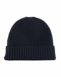 Neiman Marcus Cashmere Two Tone Knit Beanie Hat