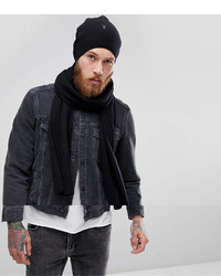 AllSaints Fen Beanie And Scarf Giftset In Lambswool Blend