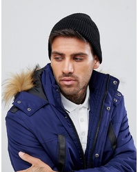ASOS DESIGN Fisherman Beanie In Black Recycled Polyester