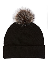 Barneys New York Fur Accented Cashmere Beanie