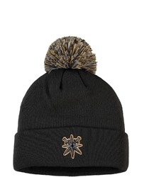 adidas Graygold Vegas Golden Knights Locker Room Cuffed Knit Hat With Pom In Charcoal At Nordstrom