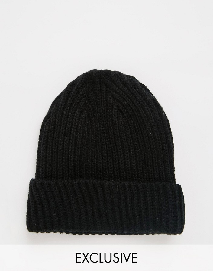 mini fisherman beanie black