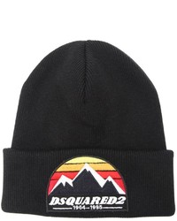 DSQUARED2 Mountain Patch Wool Knit Beanie Hat