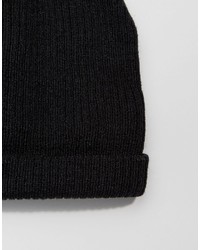 New Look Ribbed Beanie In Black