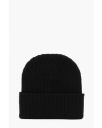 Boohoo Ribbed Knit Beanie With Turn Up