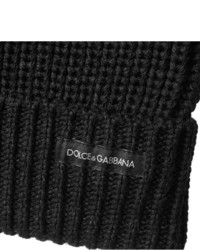 Dolce & Gabbana Ribbed Virgin Wool Beanie