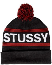 Stussy Logo Beanie Hat With Pompom