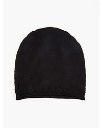 Thom Krom Black Cotton Jersey Beanie Hat