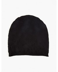 Thom Krom Black Cotton Jersey Beanie Hat