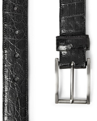 Santiago Gonzalez 3cm Black Crocodile Belt