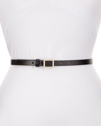Neiman Marcus Faux Leather Plaque Thin Belt