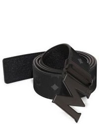 MCM Logo Leather Trimmed Belt