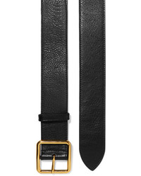 Alexander McQueen Textured Leather Belt Black