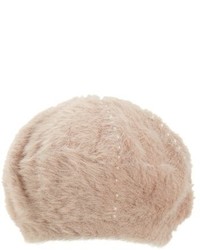 Sole Society Faux Fur Beret White
