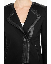 NYDJ Ponte And Faux Leather Moto Jacket