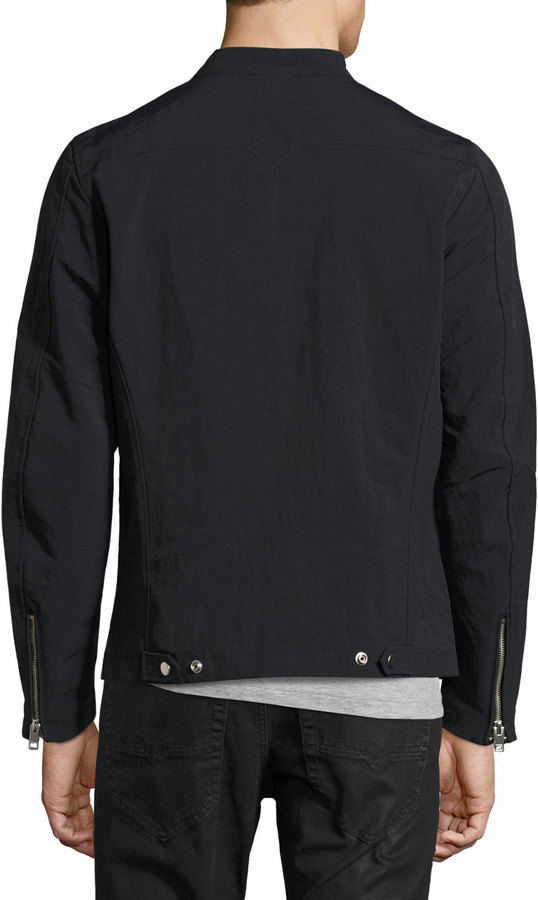 Diesel Nylon Biker Jacket Black, $198 | Neiman Marcus | Lookastic