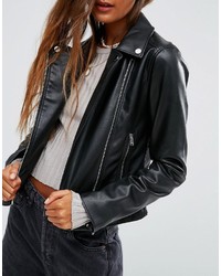 Pull&Bear Leather Look Biker Jacket