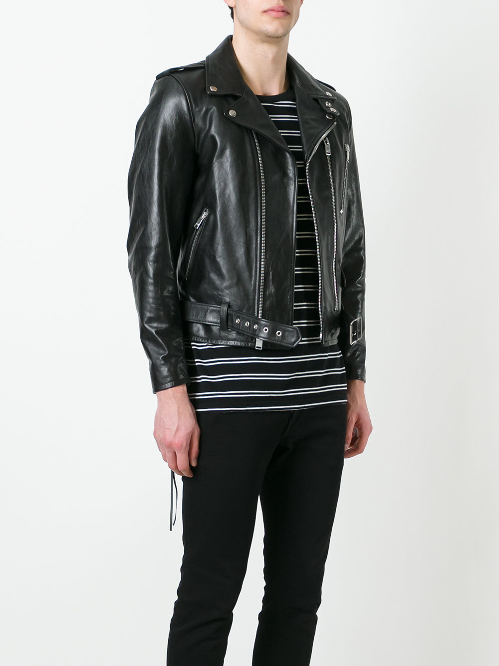 Saint Laurent Leather Biker Jacket - Farfetch