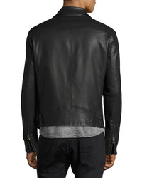 John Varvatos Star Usa Coated Slim Moto Jacket Black