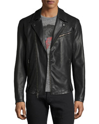 John Varvatos Star Usa Coated Slim Moto Jacket Black
