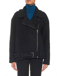 Tibi Textured Wool Blend Biker Jacket