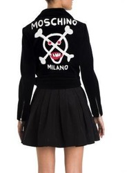 Moschino Velvet Belted Moto Jacket
