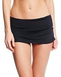 Jantzen Solid Shirred Skirt Bikini Swimsuit Bottom