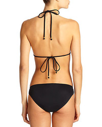 Milly Italian Solid Bamboo Detailed Triangle Bikini Top