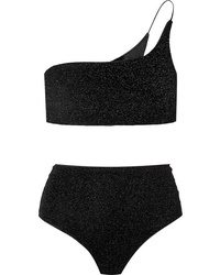 Oseree Lumire One Shoulder Stretch Lurex Bikini