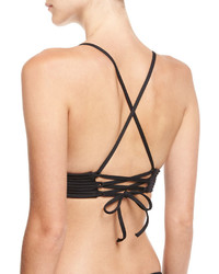 Seafolly Quilted Fixed Triangle Swim Top Black