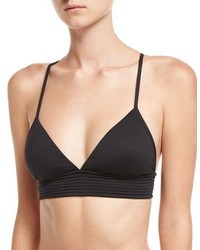Seafolly Quilted Fixed Triangle Swim Top Black