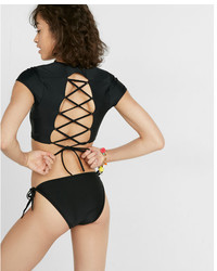 Express Strappy Short Sleeve Swim Top