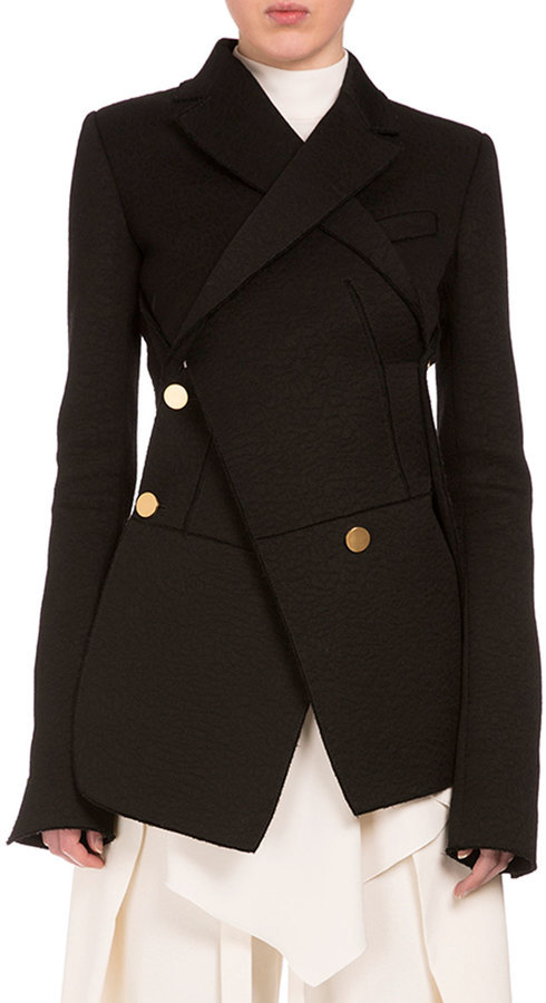 Proenza Schouler Asymmetric Button Front 2 In 1 Blazer Black