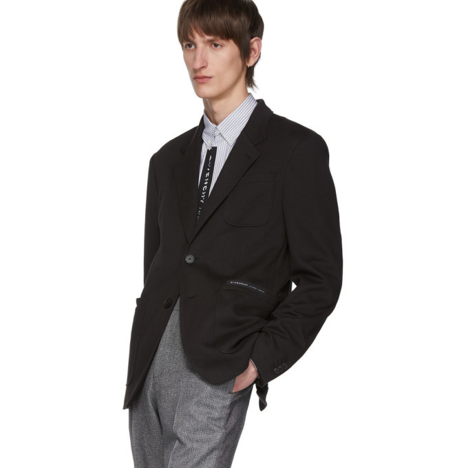 Givenchy Black Jersey Notched Lapel Blazer, $1,375 | SSENSE | Lookastic