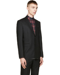 Givenchy Black Raw Flannel Blazer