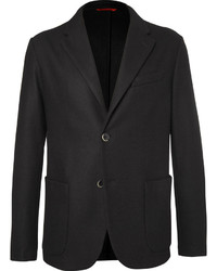 Barena Black Slim Fit Unstructured Wool Blend Blazer