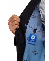 Vince Camuto Black Two Button Notch Lapel Wool Suit Separates Jacket