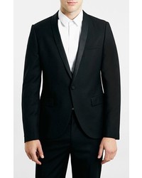 Topman Black Ultra Skinny Fit Shawl Tuxedo Jacket