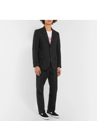 Wacko Maria Black Unstructured Herringbone Linen Suit Jacket, $626