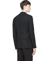 Givenchy Black Wool Angled Belt Blazer