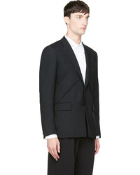 Givenchy Black Wool Angled Belt Blazer
