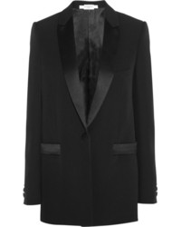Givenchy Black Wool Jacket With Satin Details