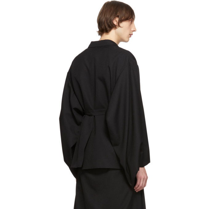 Fumito Ganryu Black Wool Kimono Blazer, $895 | SSENSE | Lookastic