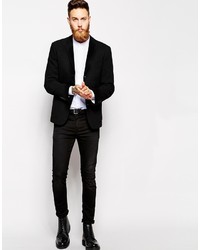 Asos Brand Slim Fit Blazer In Pique Jersey